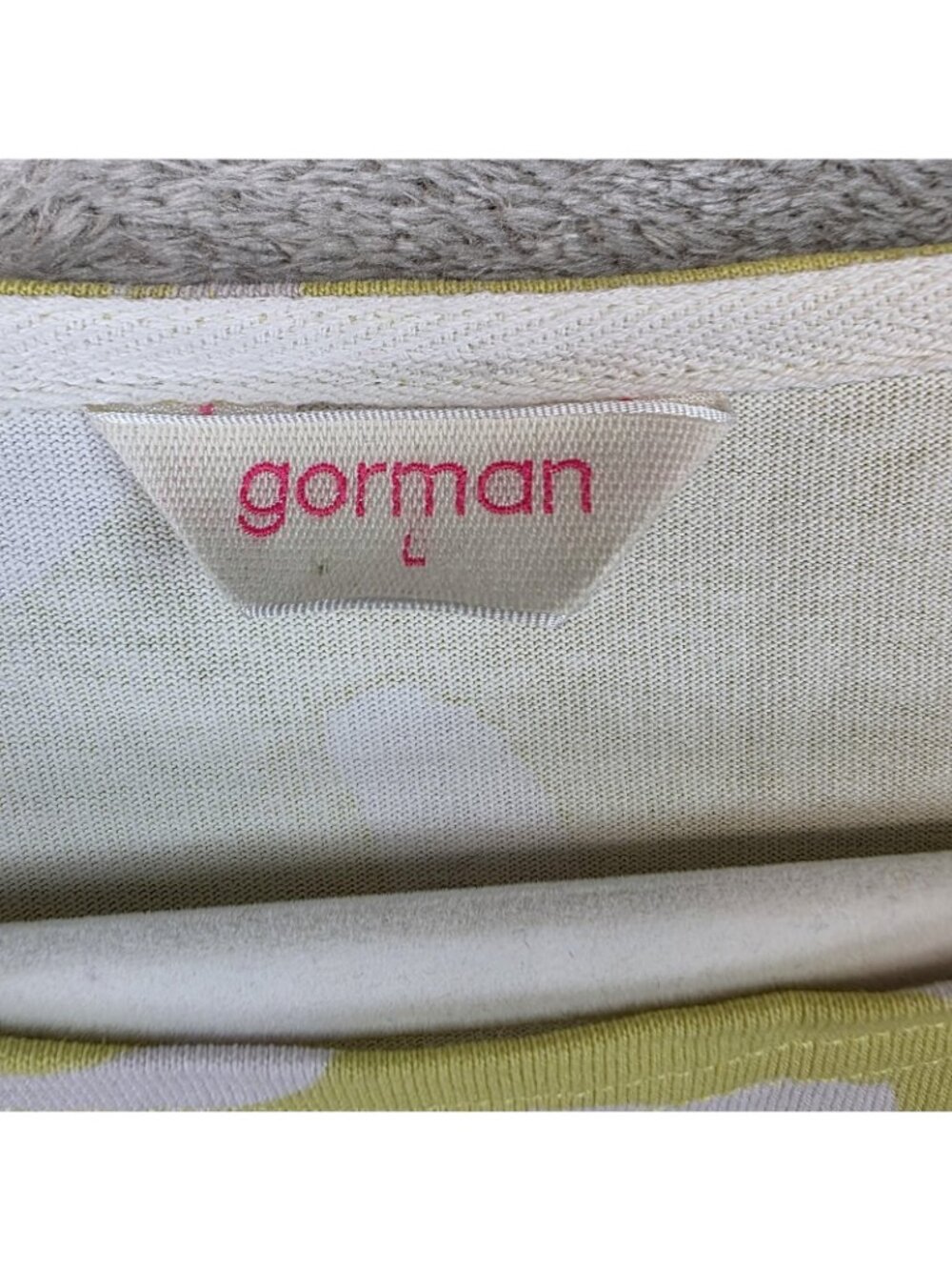 Gorman Dress Womens L Yellow Organic Cotton Short Sleeve T-Shirt Graphic Print - Picture 3 of 8